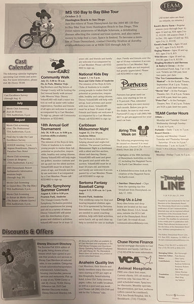 Disneyland Line July 23, 2004 Vol 36 No 28 Cast Member Newspaper Kim Irvine