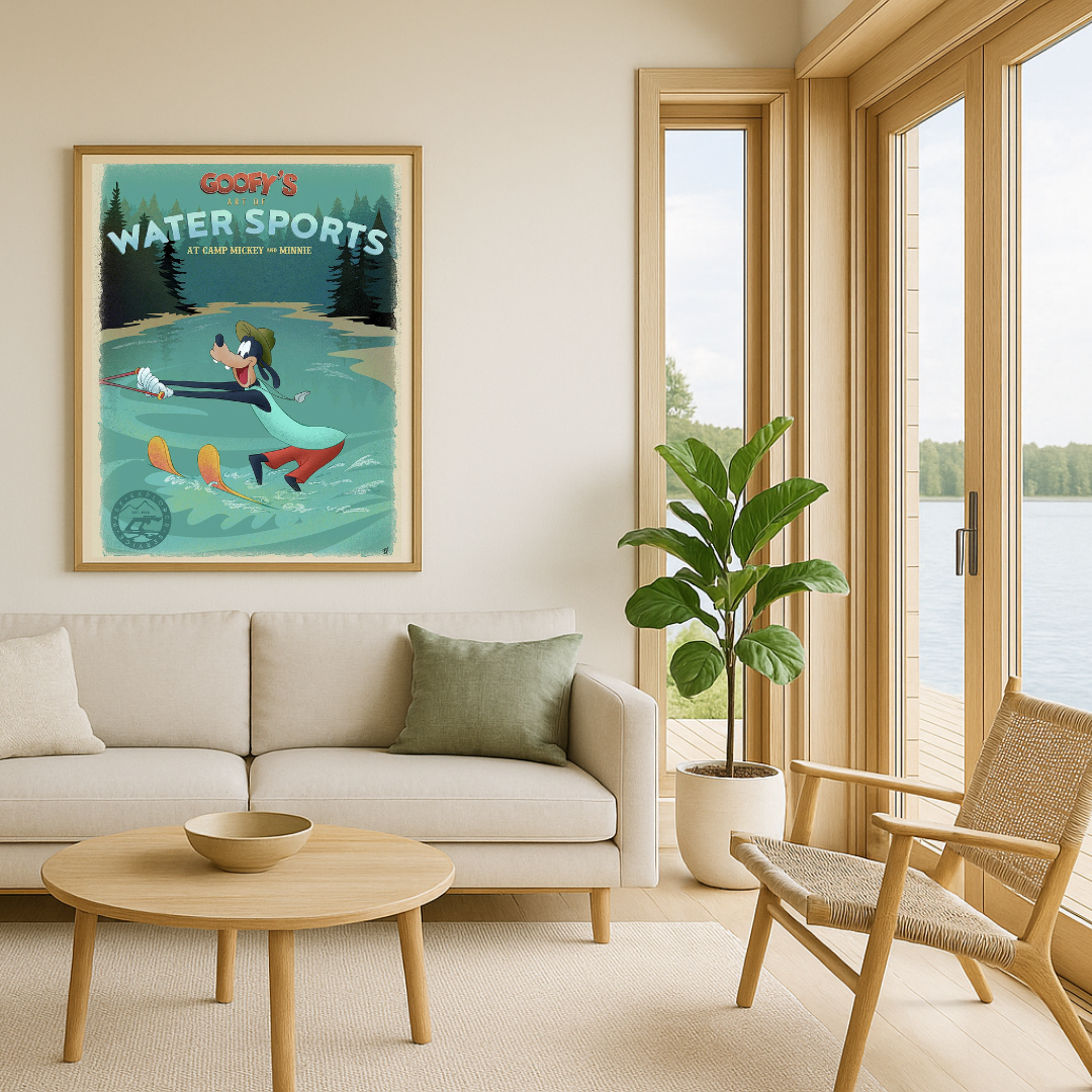 Goofy's Water Sports By Bret Iwan Limited Edition On Giclée On Canvas Featuring Goofy