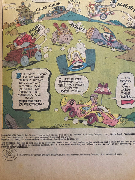 Wacky Races #7 Comic Book Signed By Joe Barbera Hanna Barbera 1972 Whitman