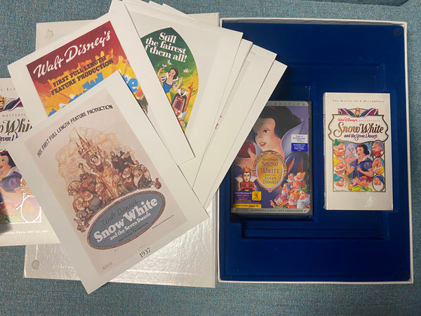 Walt Disney's Masterpiece Snow White Exclusive Deluxe Video Edition DVD VHS Lithograph Set
