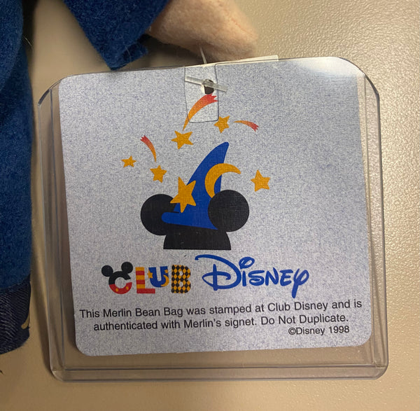 Club Disney Mini Bean Bag Plush Merlin the Wizard Sword in the Stone with tag protector