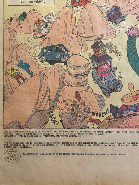 Wacky Races #6 Comic Book Signed By Joe Barbera Hanna Barbera 1972 Whitman