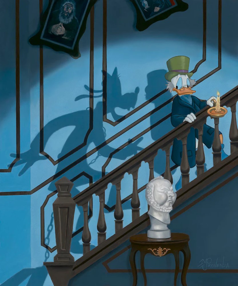 A Ghostly Encounter by Michael Provenza Limited Edition On Canvas inspired by Mickey's Christmas Carol