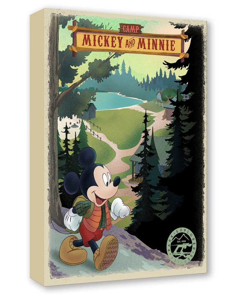 Camp Mickey and Minnie by Bret Iwan Treasure On Canvas Featuring Mickey and Minnie Mouse