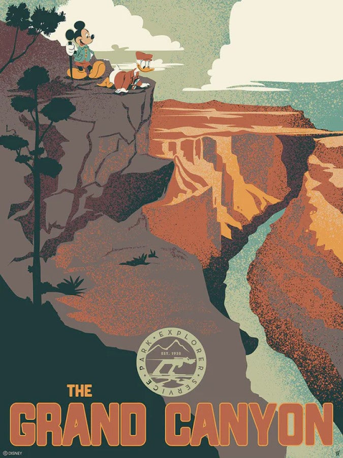 The Grand Canyon By Bret Iwan Limited Edition On Giclée On Canvas Featuring Mickey Mouse
