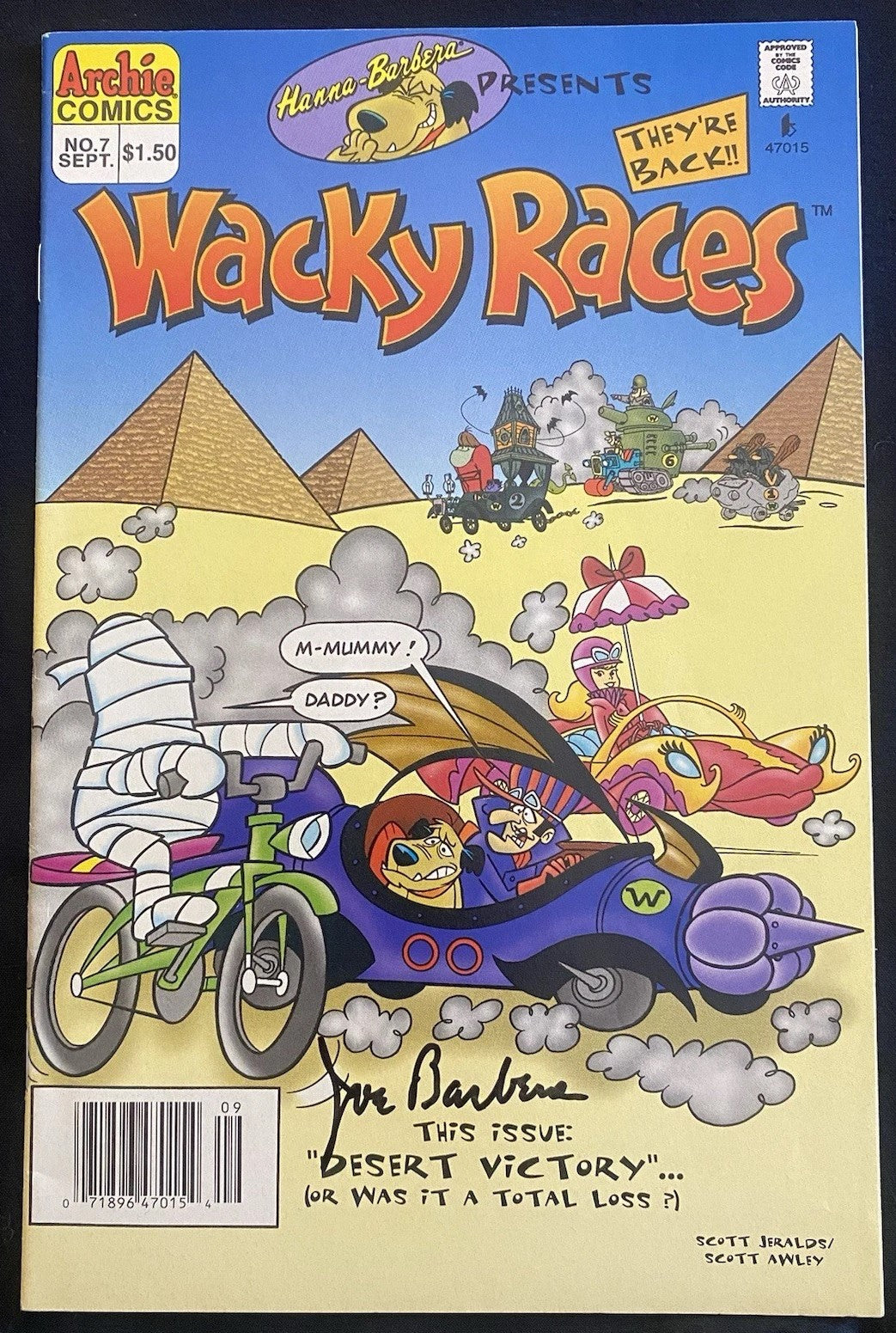 Hanna Barbera Presents Wacky Races No.7 Signed By Joe Barbera Archie C ...