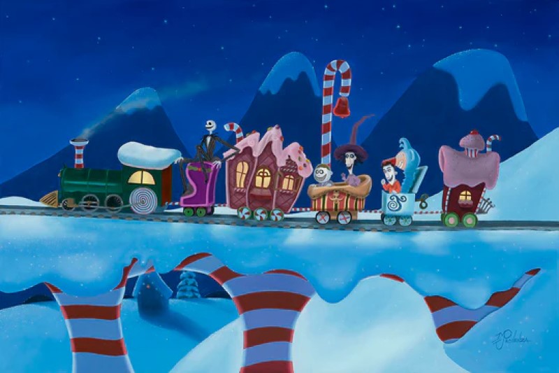 Holiday Train by Michael Provenza Limited Edition On Canvas inspired by The Nightmare Before Christmas
