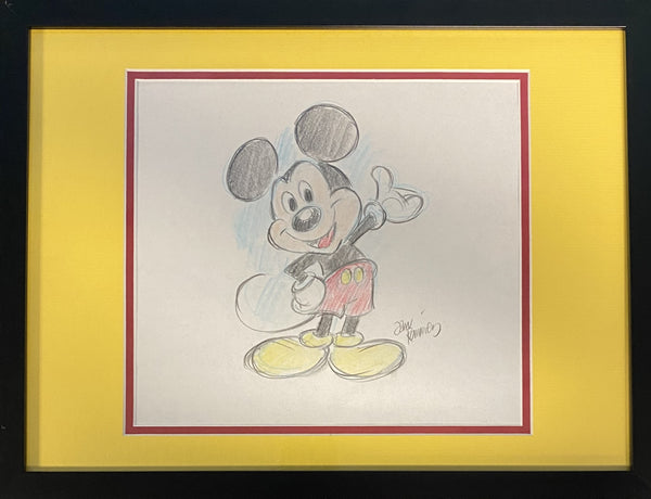 Mickey Mouse II Original Drawing By Animator John Ramirez Framed