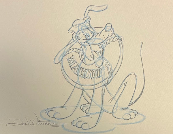 Mascot Pluto- Framed Lithograph By Don "Ducky" Williams - Signed Certificate Inspired by Disney Cruise Line