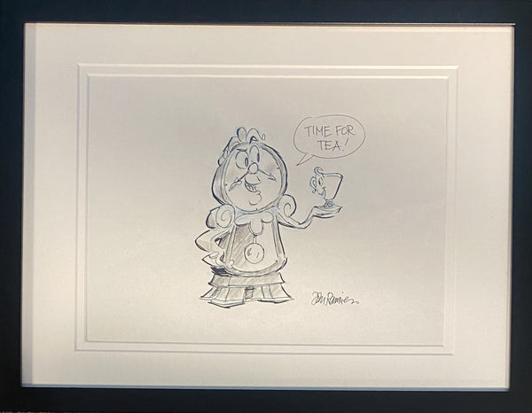 Cogsworth III Original Drawing By Animator John Ramirez Framed