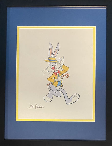 Dapper Bugs Bunny I Original Drawing By Animator John Ramirez Framed