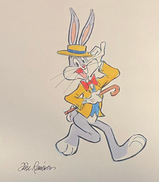 Dapper Bugs Bunny I Original Drawing By Animator John Ramirez Framed