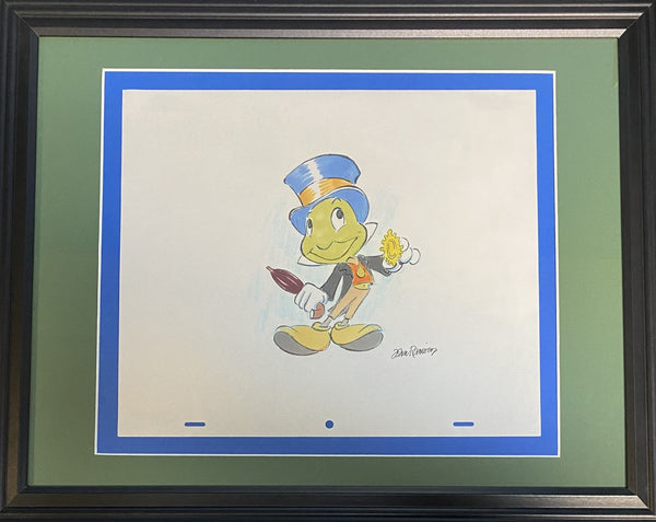 Jiminy Cricket II Original Drawing By Animator John Ramirez Framed