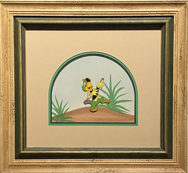 Jose Carioca - Saludos Amigos Animation Cel In Aquarela do Brasil with Courvoisier BG 1943 - Framed