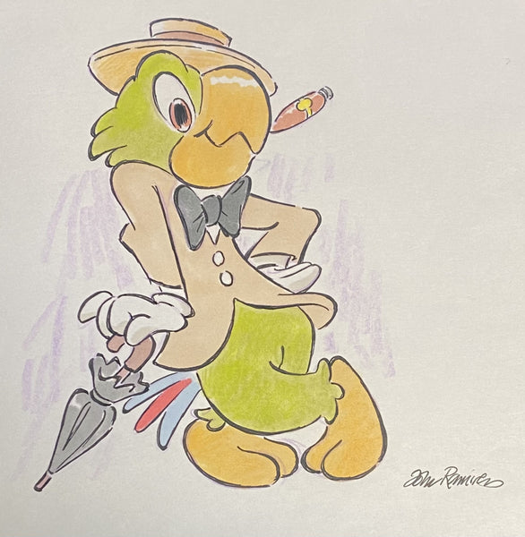 Jose Carioca Original Drawing By Animator John Ramirez Framed
