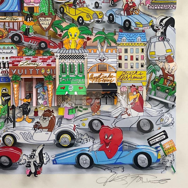 Looneywood (Green) - Framed 3D Limited Edition Silk Screen DX - By Charles Fazzino