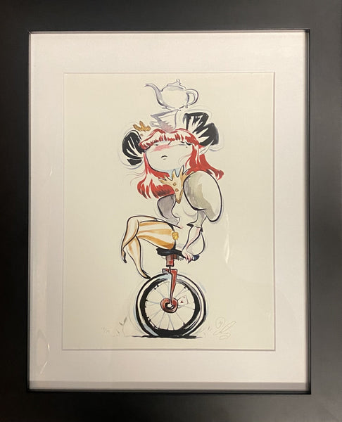 Maddy's Unimpressed Framed Large Print by Miss Mindy - Hand Embellished - Gold Foil