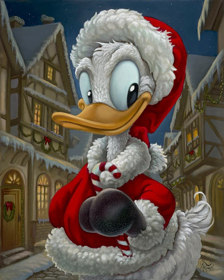 Merry Donald by Jared Franco Limited Edition Giclée On Canvas Featuring Donald Duck