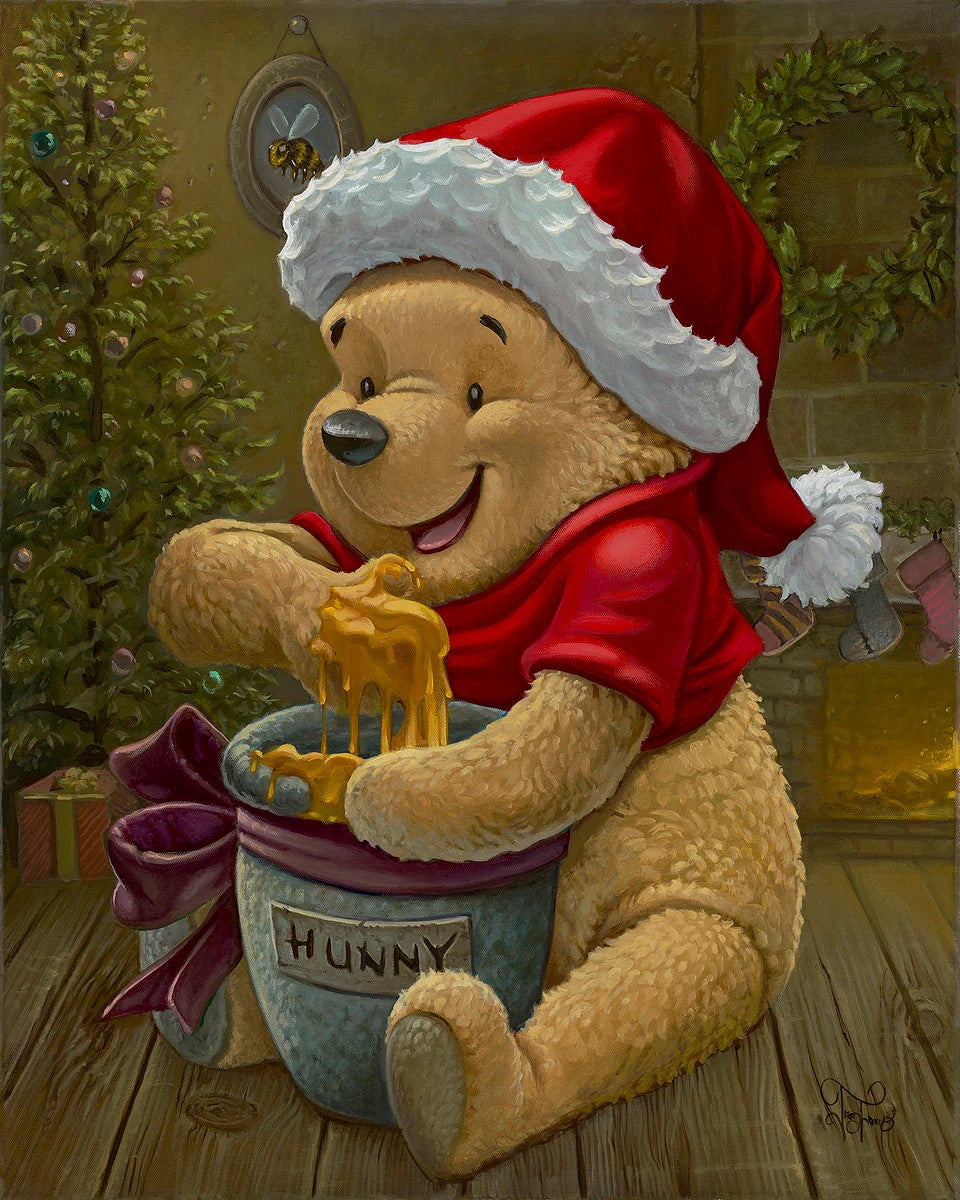 Merry Pooh by Jared Franco Limited Edition Giclée On Canvas Featuring Winnie The Pooh