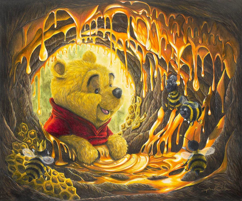 Time For A Snack by Sophie Ellen Limited Edition On Canvas Featuring Winnie The Pooh