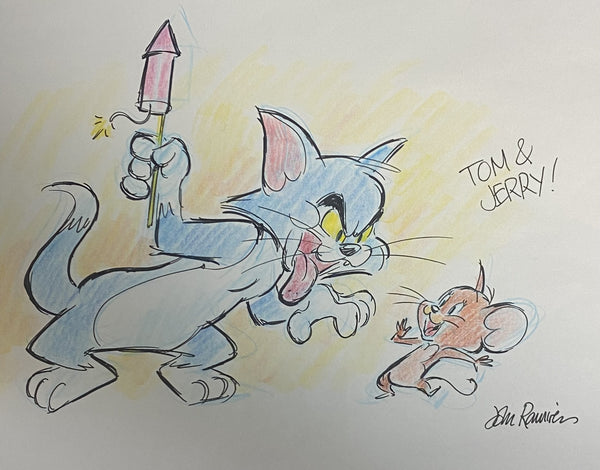 Tom and Jerry Original Drawing By Animator John Ramirez Framed