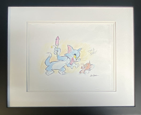 Tom and Jerry Original Drawing By Animator John Ramirez Framed