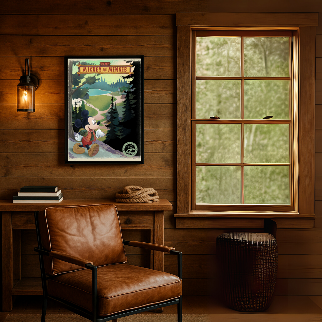 Camp Mickey and Minnie By Bret Iwan Limited Edition On Giclée On Canvas Featuring Mickey Mouse