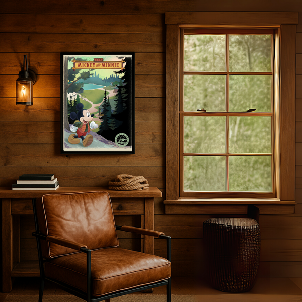 Camp Mickey and Minnie By Bret Iwan Limited Edition On Giclée On Canvas Featuring Mickey Mouse