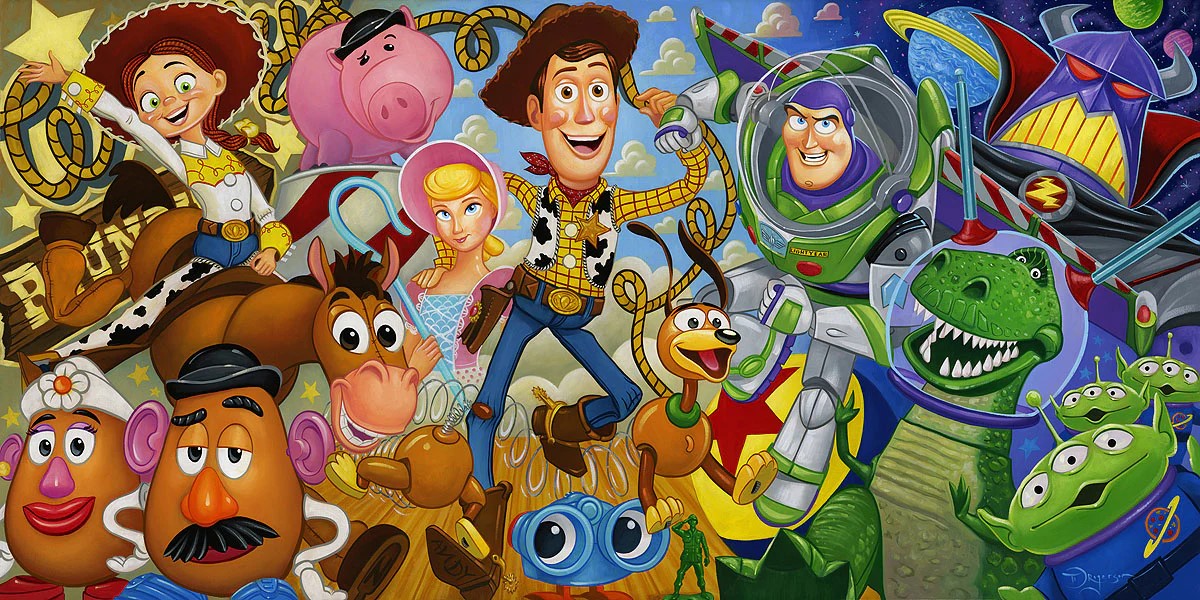 Cast Of Toys Large Edition by Tim Rogerson inspired by Toy Story