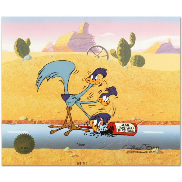 Road Runner and Coyote: Acme Birdseed - Limited Edition Hand Painted Animation Cel Signed by Chuck Jones