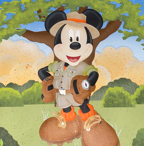Safari Mickey by Karin Arruda featuring Mickey Mouse Original Paper Sculpture