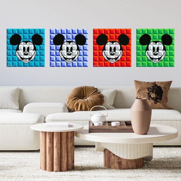 8-Bit Block Mickey Blue Mickey Mouse by Tennessee Loveless