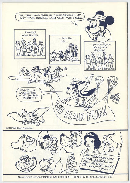 Disneyland Here We Come Disney Character Tour Guide Book, 1976