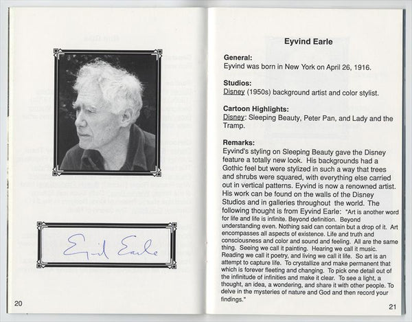 Tribute to Pioneers of Animation Program Book for Event w/ Signatures of 25 Legendary Artists 1994