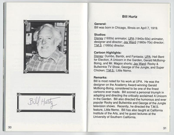 Tribute to Pioneers of Animation Program Book for Event w/ Signatures of 25 Legendary Artists 1994