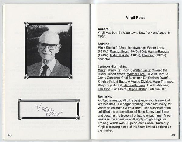 Tribute to Pioneers of Animation Program Book for Event w/ Signatures of 25 Legendary Artists 1994