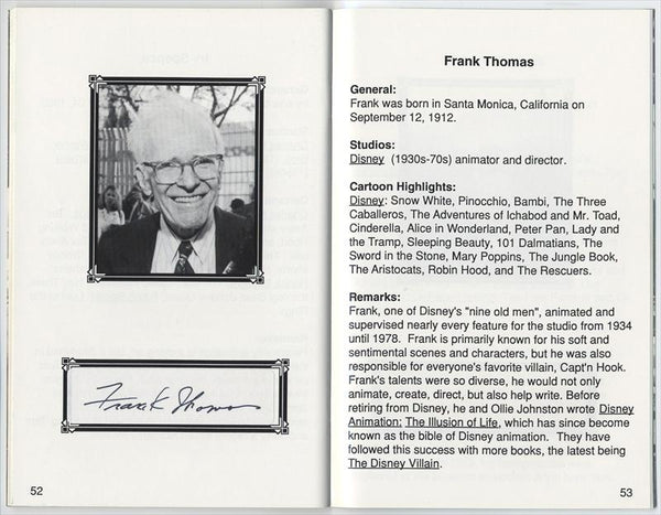 Tribute to Pioneers of Animation Program Book for Event w/ Signatures of 25 Legendary Artists 1994