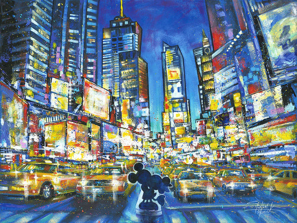 You, Me, and the City Framed Limited Eidtion by Stephen Fishwick Featuring Mickey and Minnie Mouse